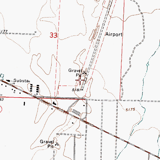Topographic Map of Beryl Junction Airport, UT