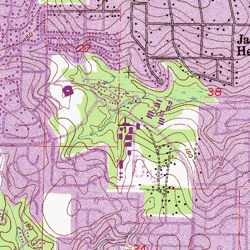 Topographic Map of Julius T Wright School, AL