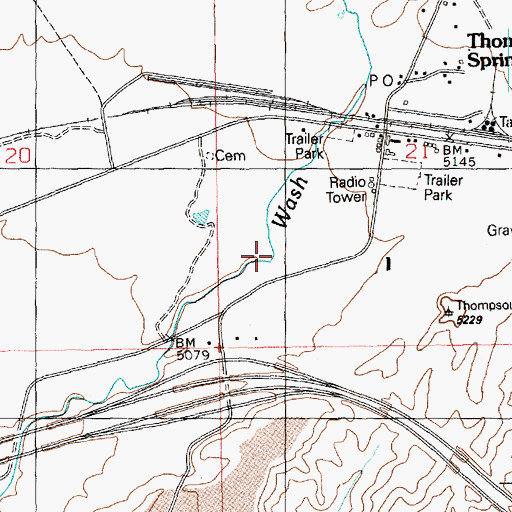 Topographic Map of Ute Field (historical), UT