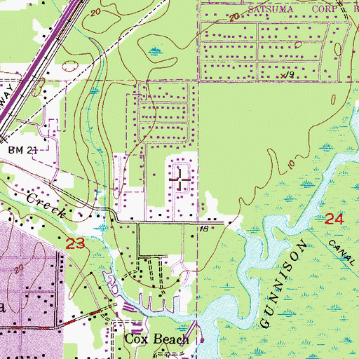 Topographic Map of Junior Acres, AL