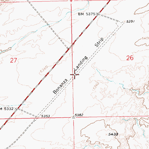 Topographic Map of Bonanza Air Strip (historical), UT