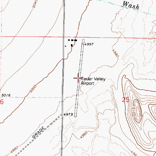 Topographic Map of Cedar Valley Airport, UT