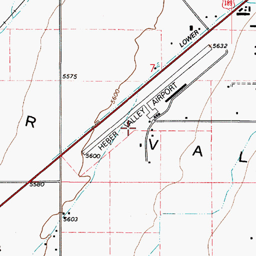 Topographic Map of Heber City Municipal Airport - Russ McDonald Field, UT