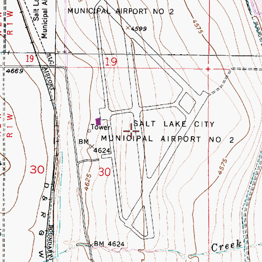 Topographic Map of South Valley Regional Airport, UT