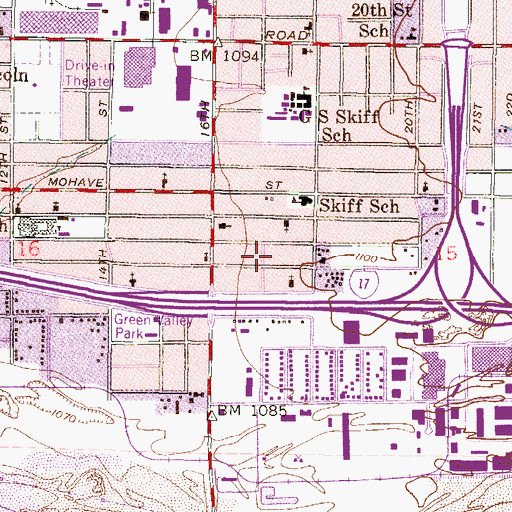 Topographic Map of Chiwap Park, AZ