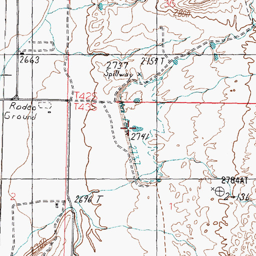 Topographic Map of Gypsum Wash Debris Basin Reservoir, UT