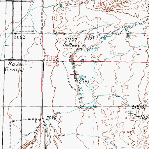 Topographic Map of Gypsum Wash Debris Basin Dam, UT
