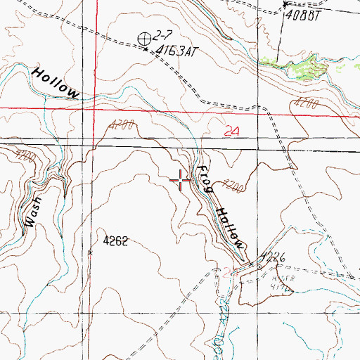 Topographic Map of Frog Hollow Debris Basin Reservoir, UT