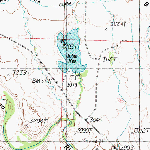 Topographic Map of Ivins Bench Dam, UT