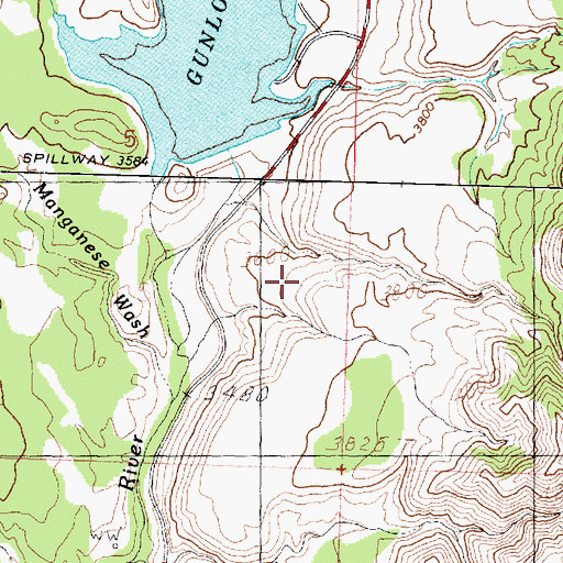 Topographic Map of Gunlock Dam, UT