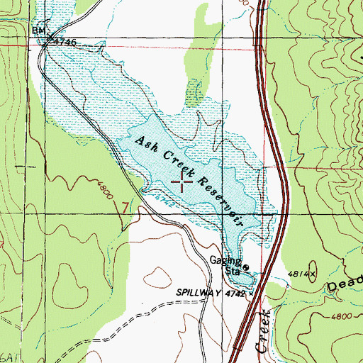 Topographic Map of Ash Creek Reservoir, UT