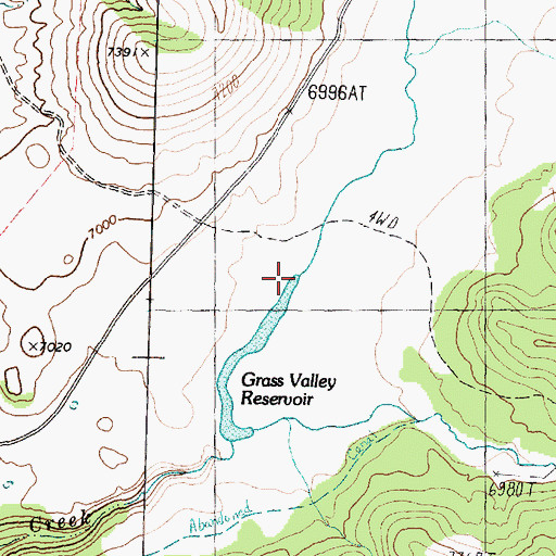 Topographic Map of Grass Valley Dam, UT