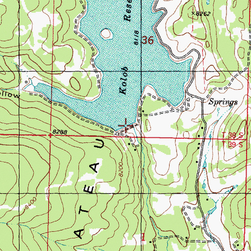 Topographic Map of Kolob Creek Dam, UT