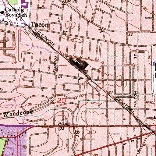 Topographic Map of Kingdom Hall of Jehovahs Witnesses, AL