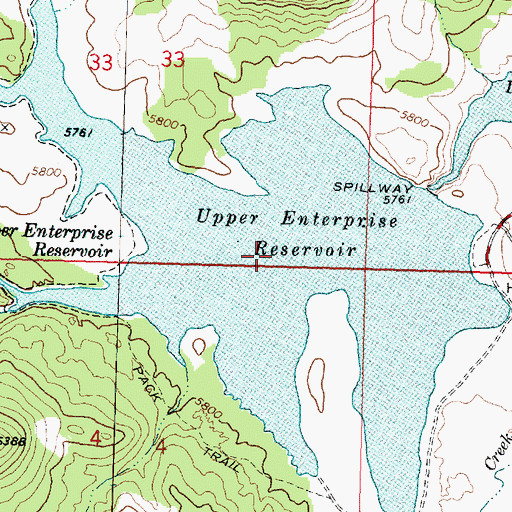 Topographic Map of Upper Enterprise Reservoir, UT