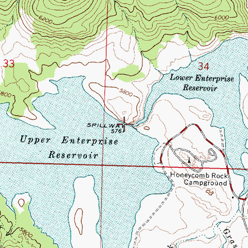 Topographic Map of Upper Enterprise Dam, UT