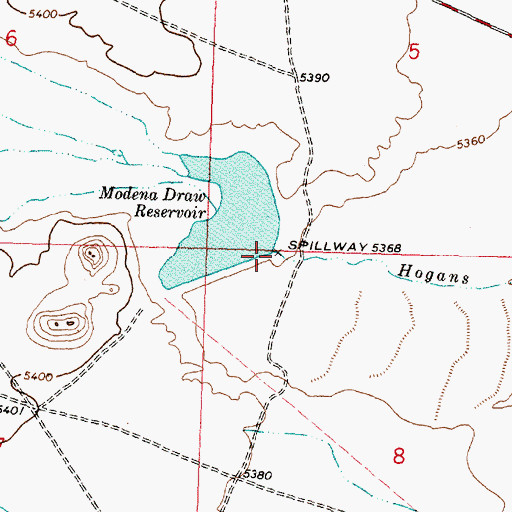 Topographic Map of Modena Draw Dam, UT