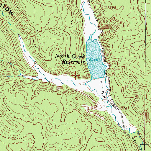 Topographic Map of North Creek Dam, UT