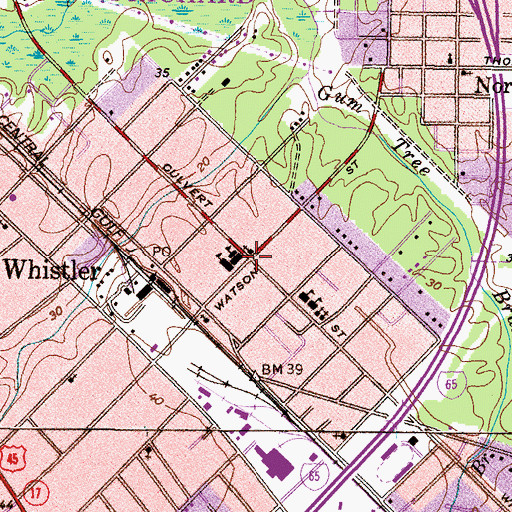 Topographic Map of Kingdom Hall of Jehovahs Witnesses, AL