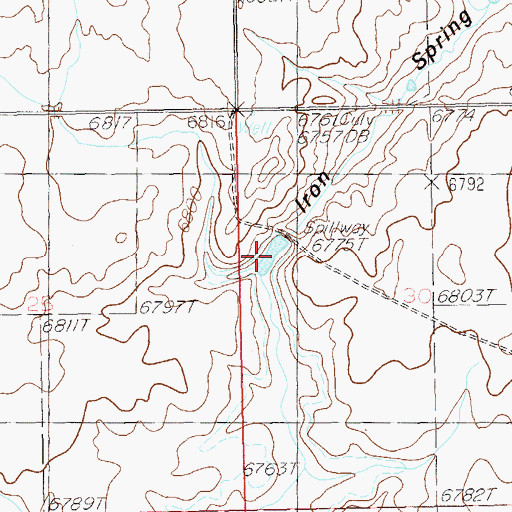 Topographic Map of Iron Springs Reservoir, UT