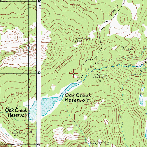 Topographic Map of Oak Creek Dam, UT