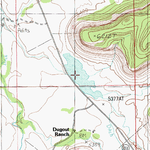 Topographic Map of Dugout Reservoir, UT