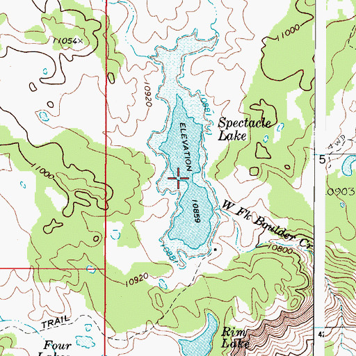 Topographic Map of Spectacle Lake, UT