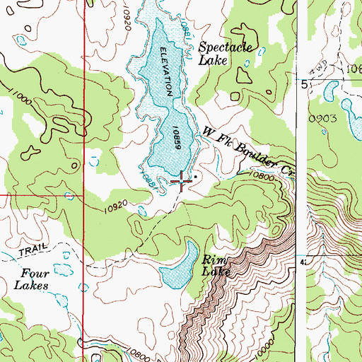 Topographic Map of Spectacle Lake Dam, UT