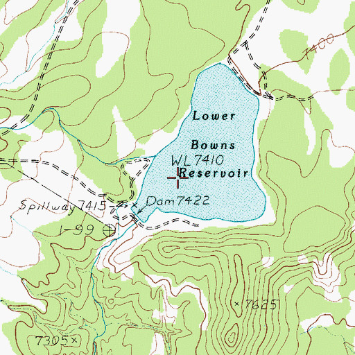 Topographic Map of Lower Bowns Dam, UT