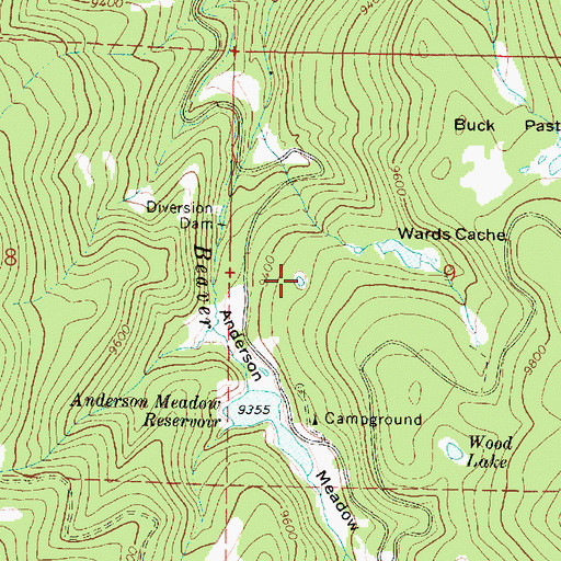 Topographic Map of Anderson Meadow Reservoir, UT
