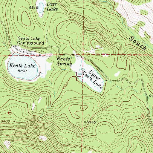 Topographic Map of Upper Kents Lake Number One Dam, UT