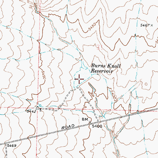 Topographic Map of Burns Knoll Dam, UT