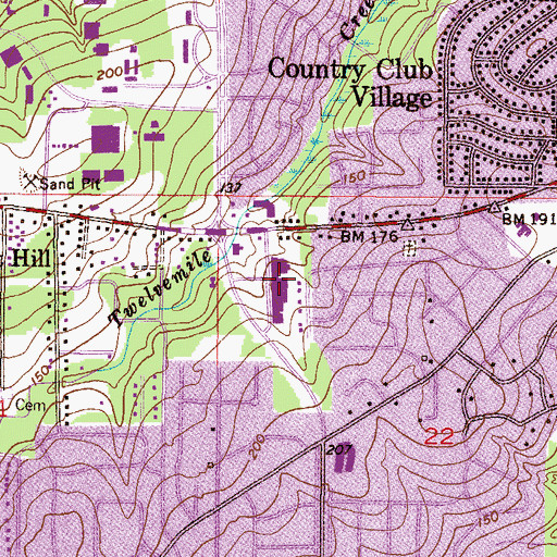 Topographic Map of Kingswood Shopping Center, AL