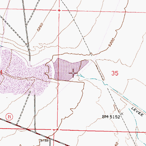 Topographic Map of Lower Big Wash Dam, UT