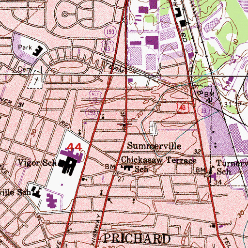 Topographic Map of Krafton Church of God, AL
