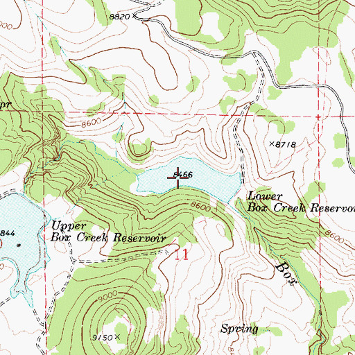 Topographic Map of Lower Beaver Creek Reservoir, UT