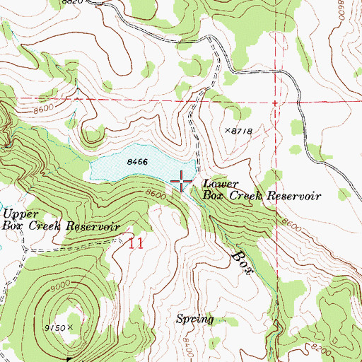 Topographic Map of Lower Box Creek Dam, UT