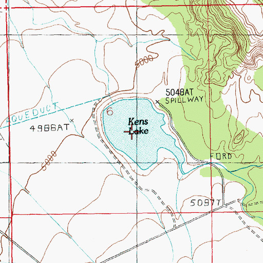 Topographic Map of Kens Lake, UT