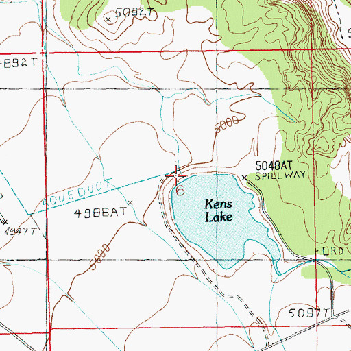 Topographic Map of Kens Lake Dam, UT
