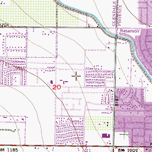 Topographic Map of Cholla Park, AZ