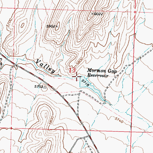 Topographic Map of Mormon Gap Dam, UT