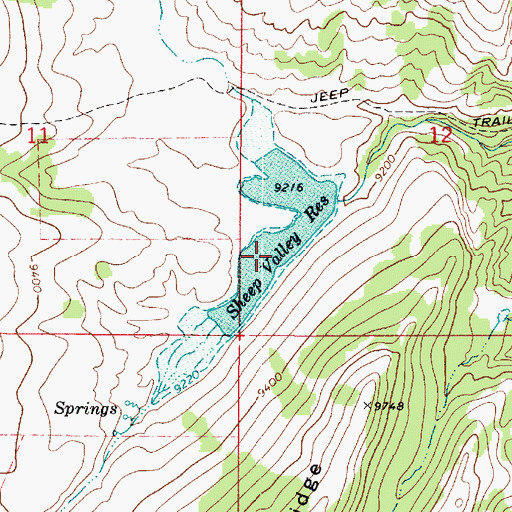 Topographic Map of Sheep Valley Reservoir, UT