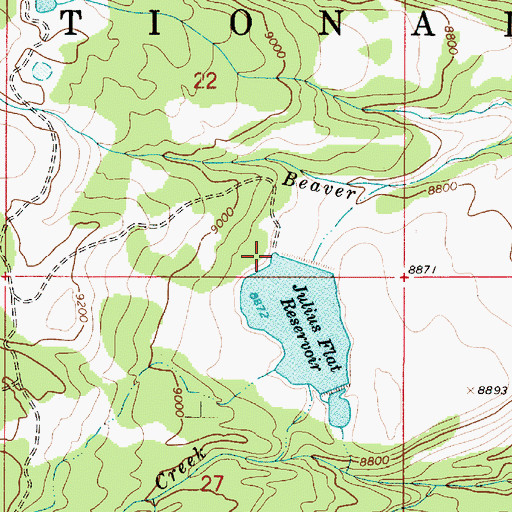 Topographic Map of Julius Flat Dam, UT