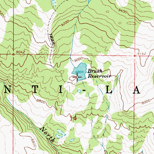 Topographic Map of Brush Dam, UT