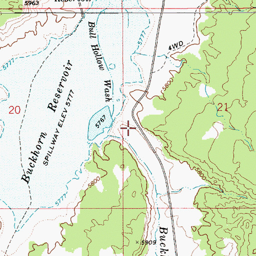 Topographic Map of Buckhorn Reservoir, UT