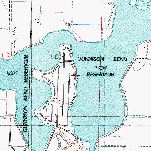 Topographic Map of Gunnison Bend Reservoir, UT