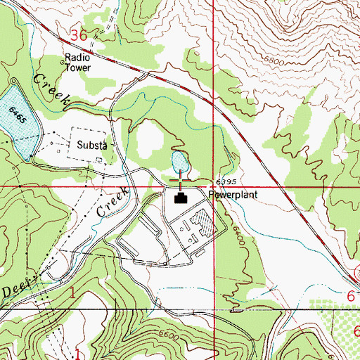 Topographic Map of Huntington Dam, UT
