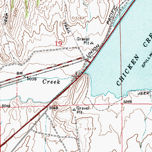 Topographic Map of Chicken Creek Dam, UT