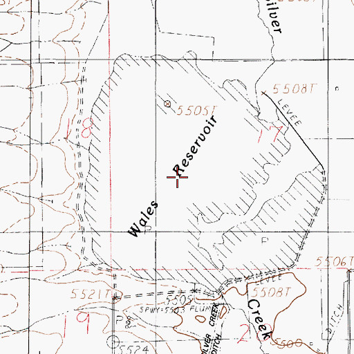 Topographic Map of Wales Reservoir, UT