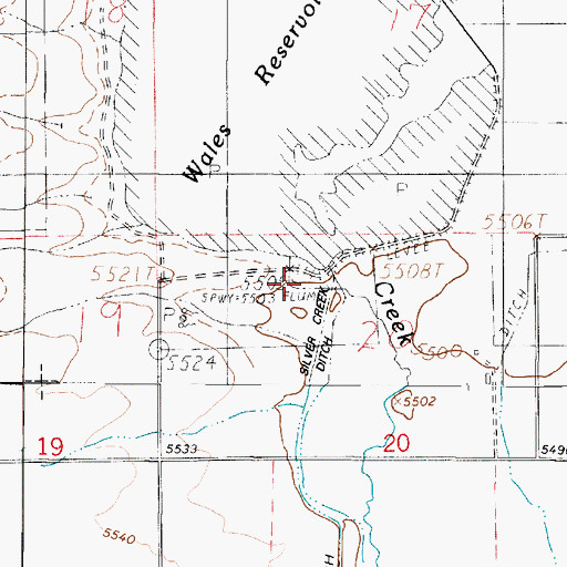 Topographic Map of Wales Dam, UT